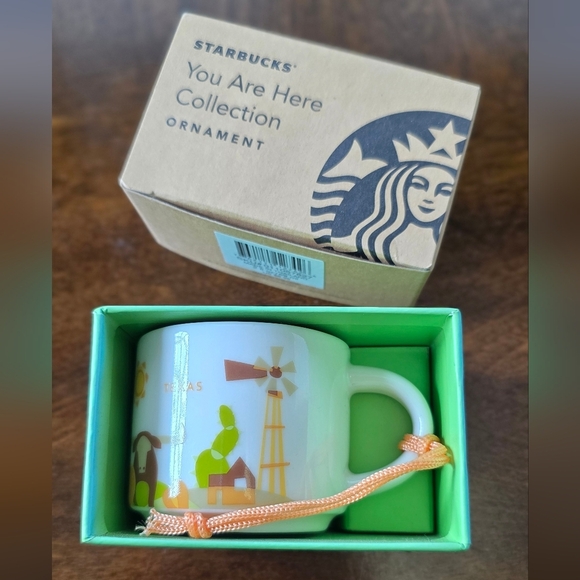 STARBUCKS Ceramic Mug Christmas Ornament with Texas Design - Picture 3 of 3